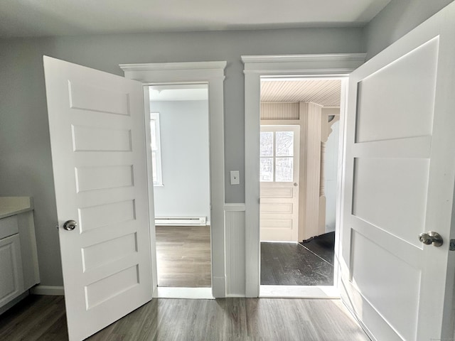 closet with baseboard heating
