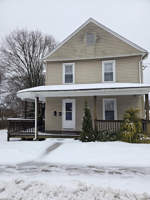 view of front facade featuring covered porch