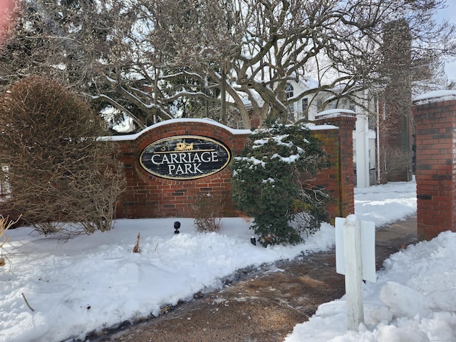 view of community sign