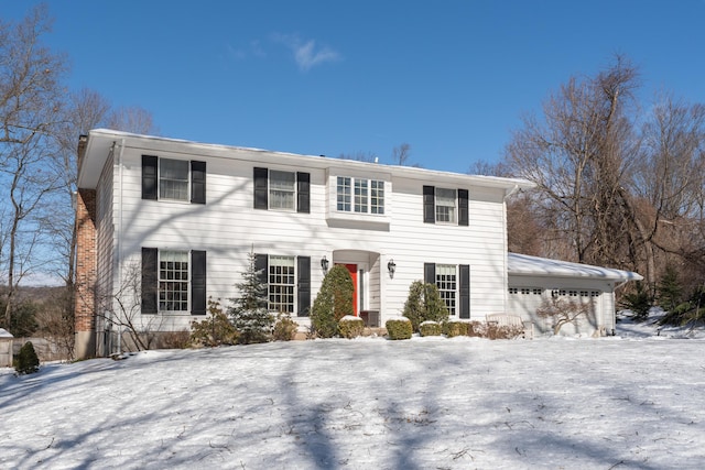 colonial house with a garage