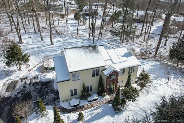 view of snowy aerial view