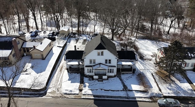 view of snowy aerial view