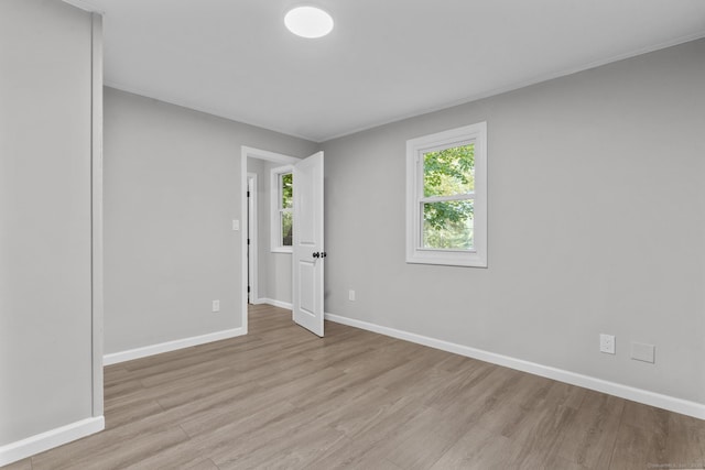 empty room featuring light wood-type flooring