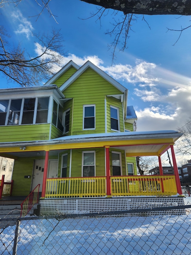 view of front of property with a porch