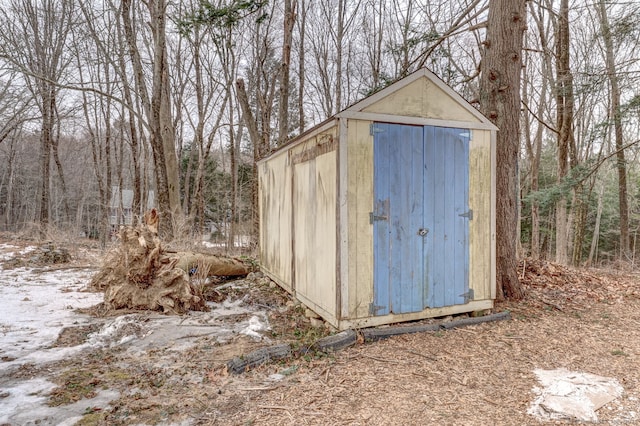 view of shed