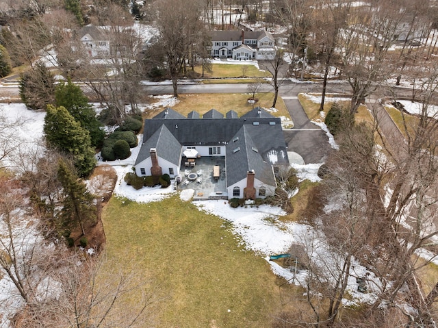 view of snowy aerial view