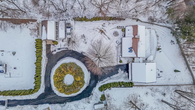 view of snowy aerial view