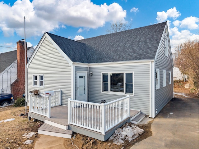 view of front of house featuring a deck