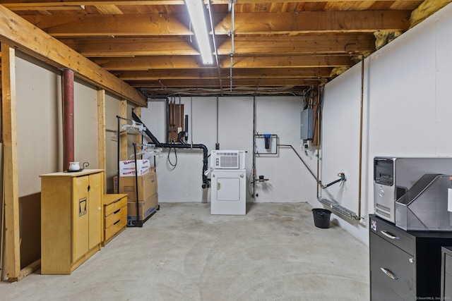 basement with electric panel