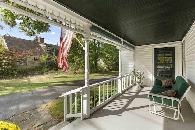 exterior space with a porch