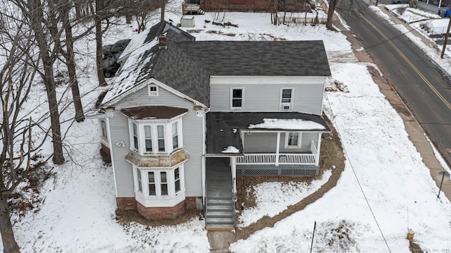 view of snowy aerial view