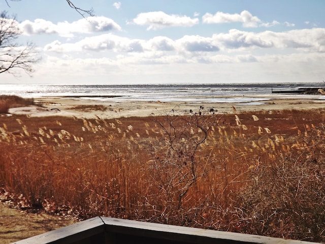 property view of water with a beach view