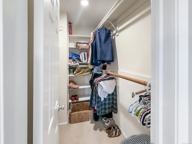 view of walk in closet