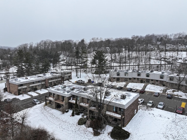 view of snowy aerial view