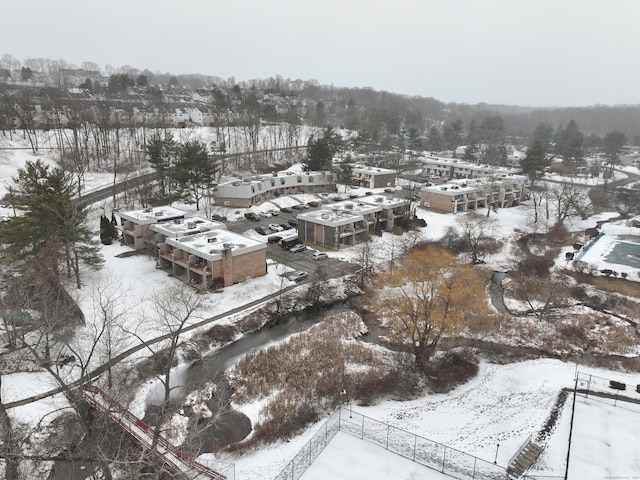 view of snowy aerial view