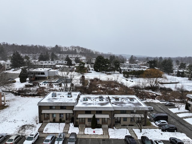 view of snowy aerial view