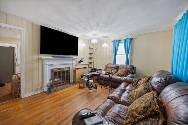 living room featuring hardwood / wood-style floors