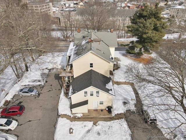 view of snowy aerial view