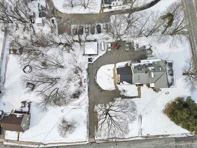 view of snowy aerial view