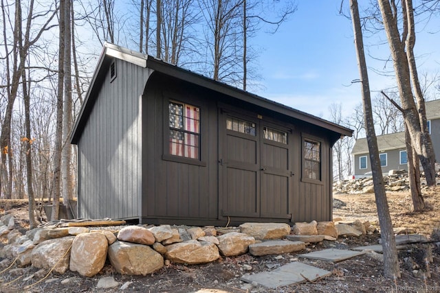 view of outbuilding with an outbuilding