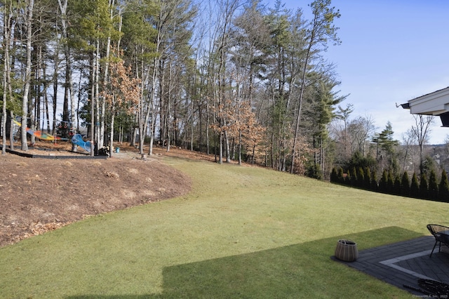 view of yard featuring playground community