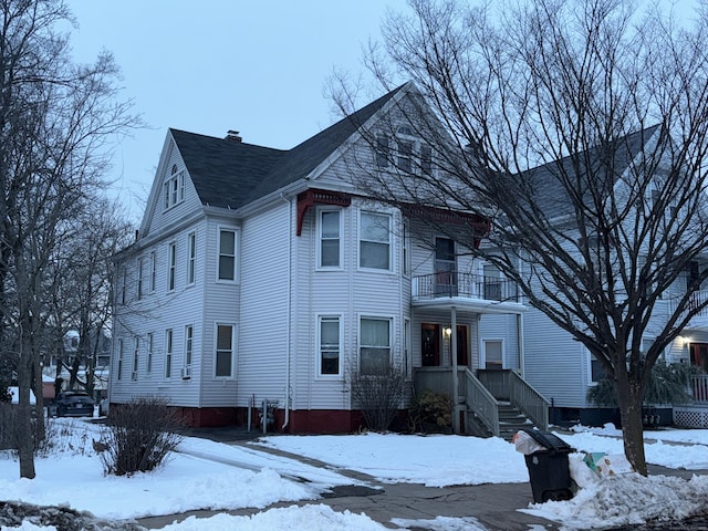 view of front of property with a chimney