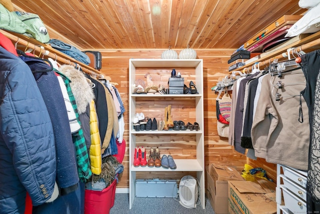 spacious closet featuring carpet