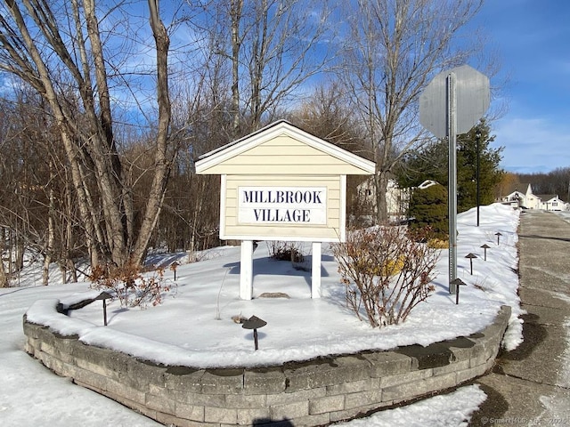 view of community sign