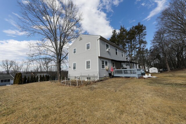 50 Dean Rd, New Milford, CT 06776 - view of property exterior with a wooden deck and a yard