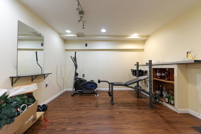 50 Dean Rd, New Milford, CT 06776 - workout area with wood finished floors, recessed lighting, and baseboards