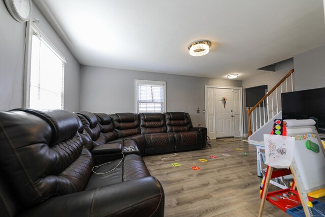 50 Dean Rd, New Milford, CT 06776 - living area with stairs and light wood-style floors