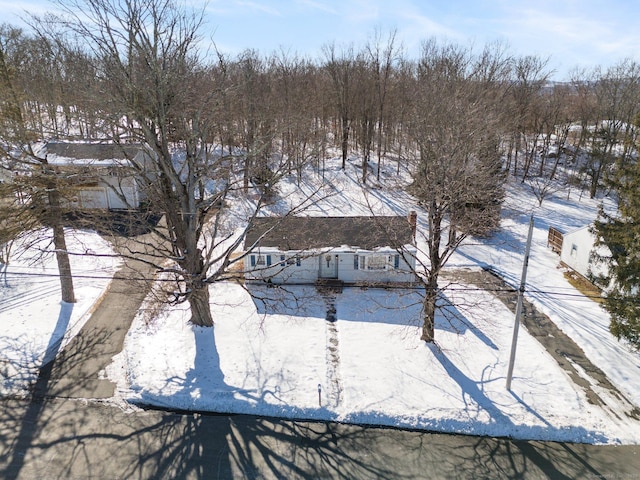 view of snowy aerial view