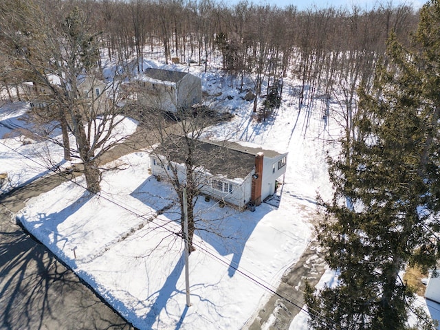 view of snowy aerial view