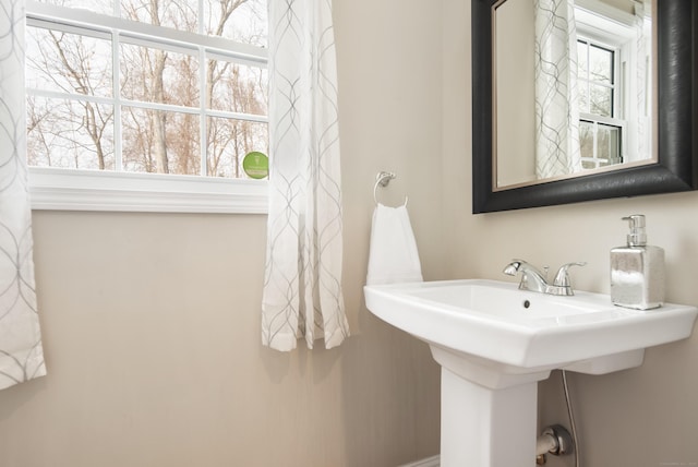 bathroom with plenty of natural light and a sink