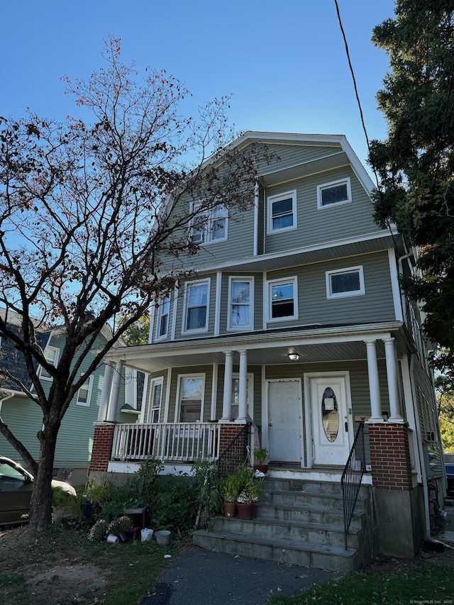 view of front of property with a porch