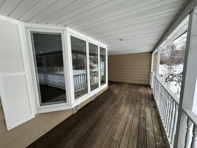 159 Tom Swamp Rd, Hamden, CT 06518 - view of snow covered deck