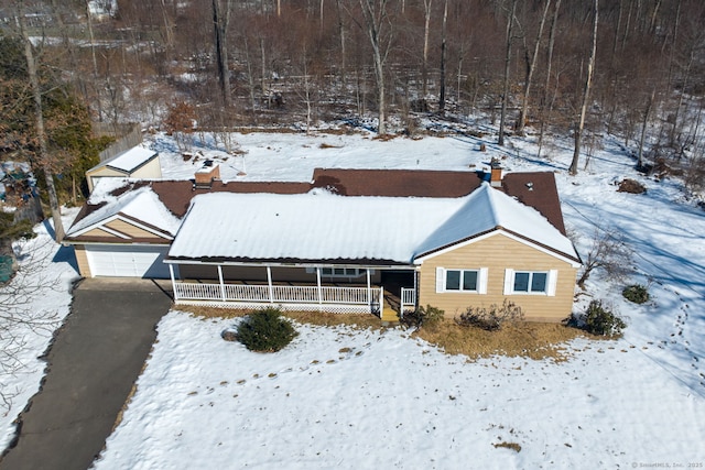 view of snowy aerial view