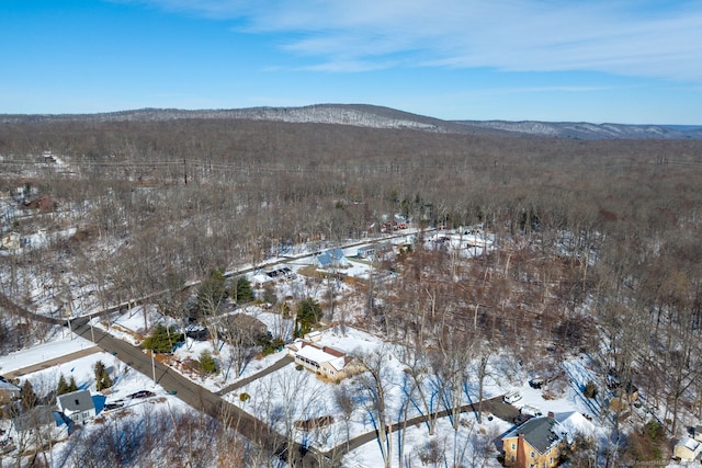 159 Tom Swamp Rd, Hamden, CT 06518 - snowy aerial view with a mountain view