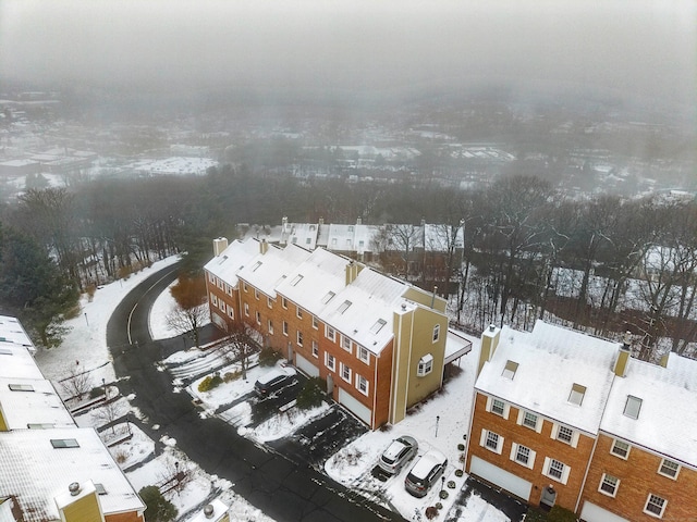 view of snowy aerial view