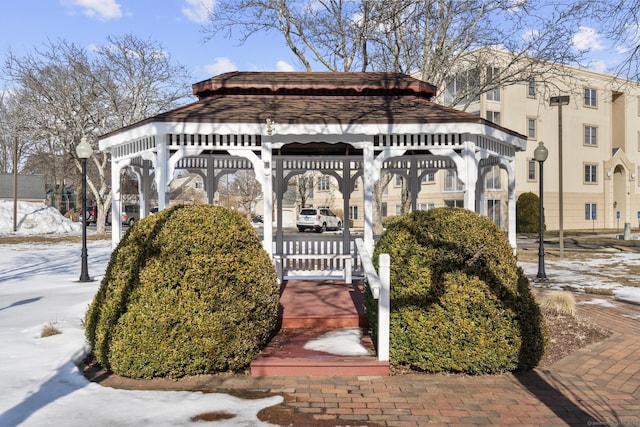 view of community featuring a gazebo