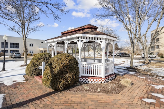 view of community featuring a gazebo