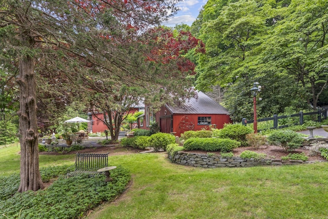 view of yard with fence