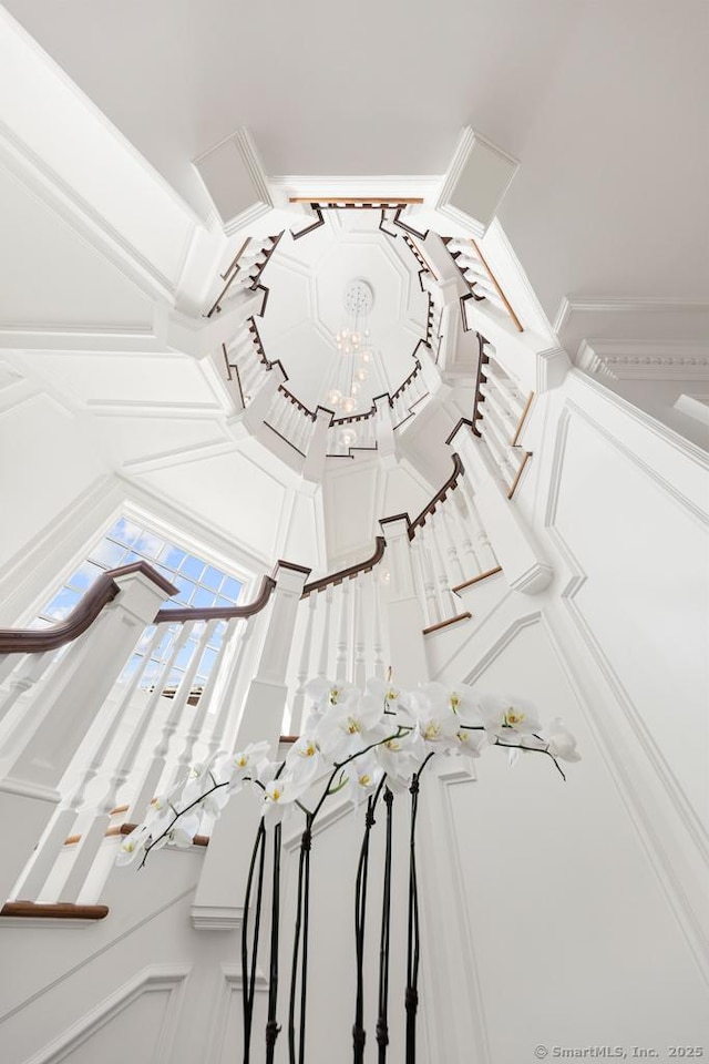 260 Hillspoint Rd, Westport, CT 06880 - interior details featuring an inviting chandelier