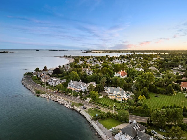 260 Hillspoint Rd, Westport, CT 06880 - aerial view at dusk featuring a residential view and a water view