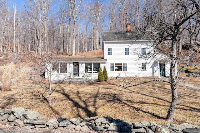 exterior space with a chimney