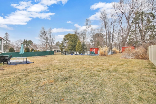 view of yard featuring fence