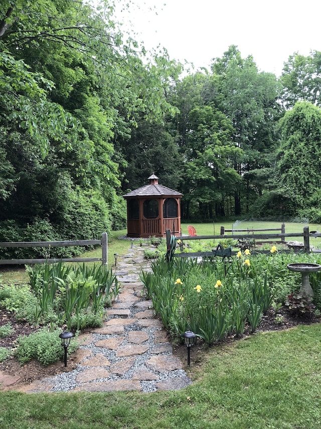 view of yard featuring a gazebo