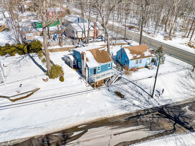 view of snowy aerial view