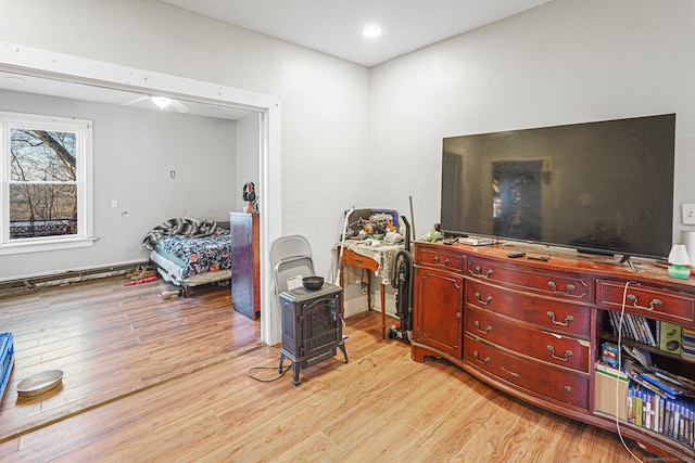 interior space featuring light wood finished floors