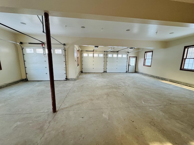 garage with baseboards